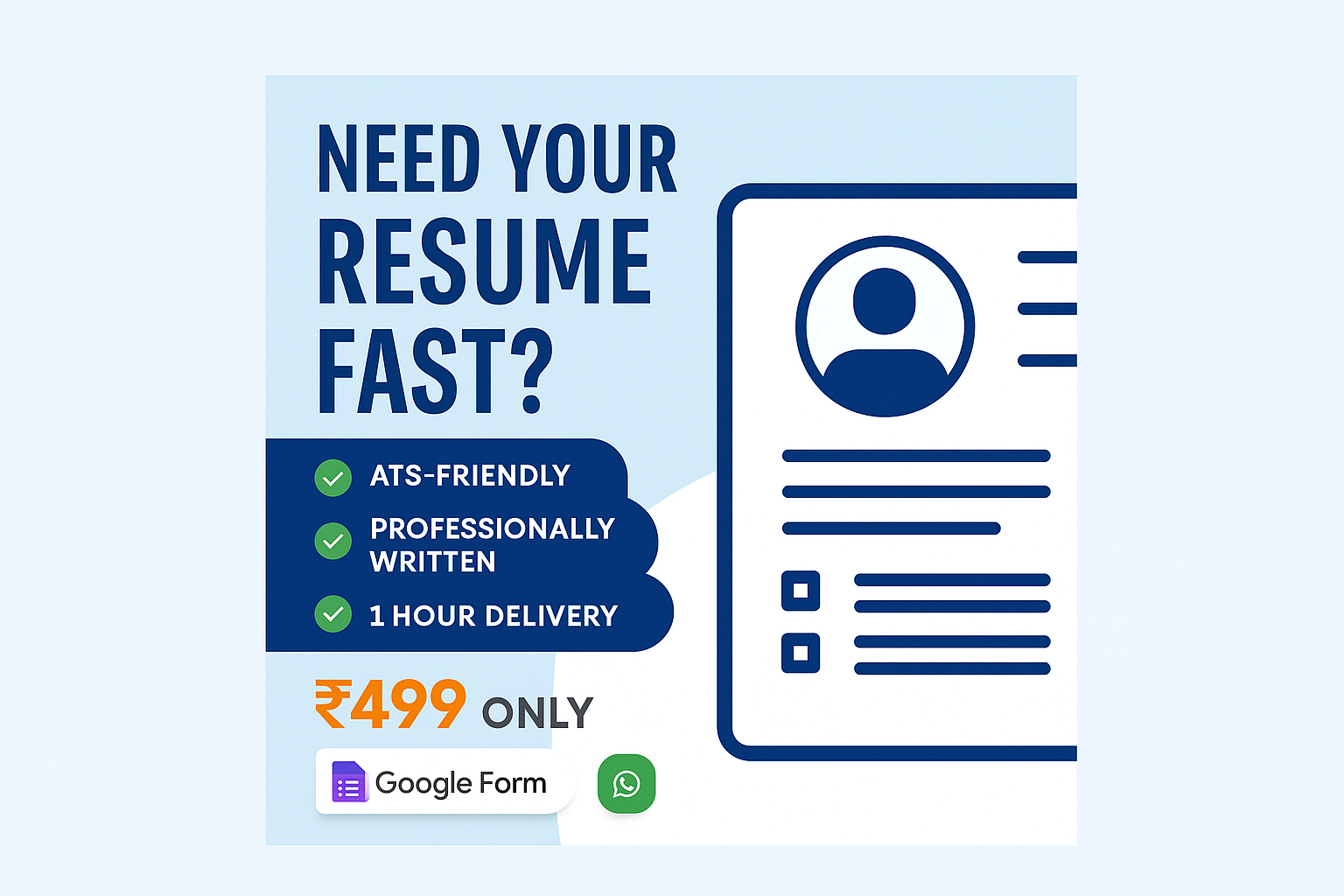 I will write a professional, ATS-friendly resume within 1 hour