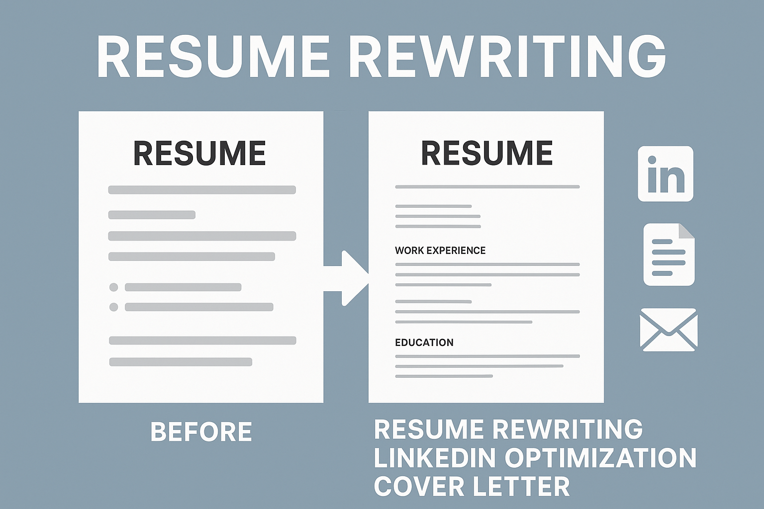 Resume Rewrite, LinkedIn & Cover Letter.  Al Enhanced + Manual Editing