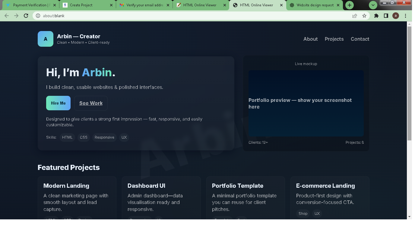 I design stylish, user-friendly websites with HTML and CSS