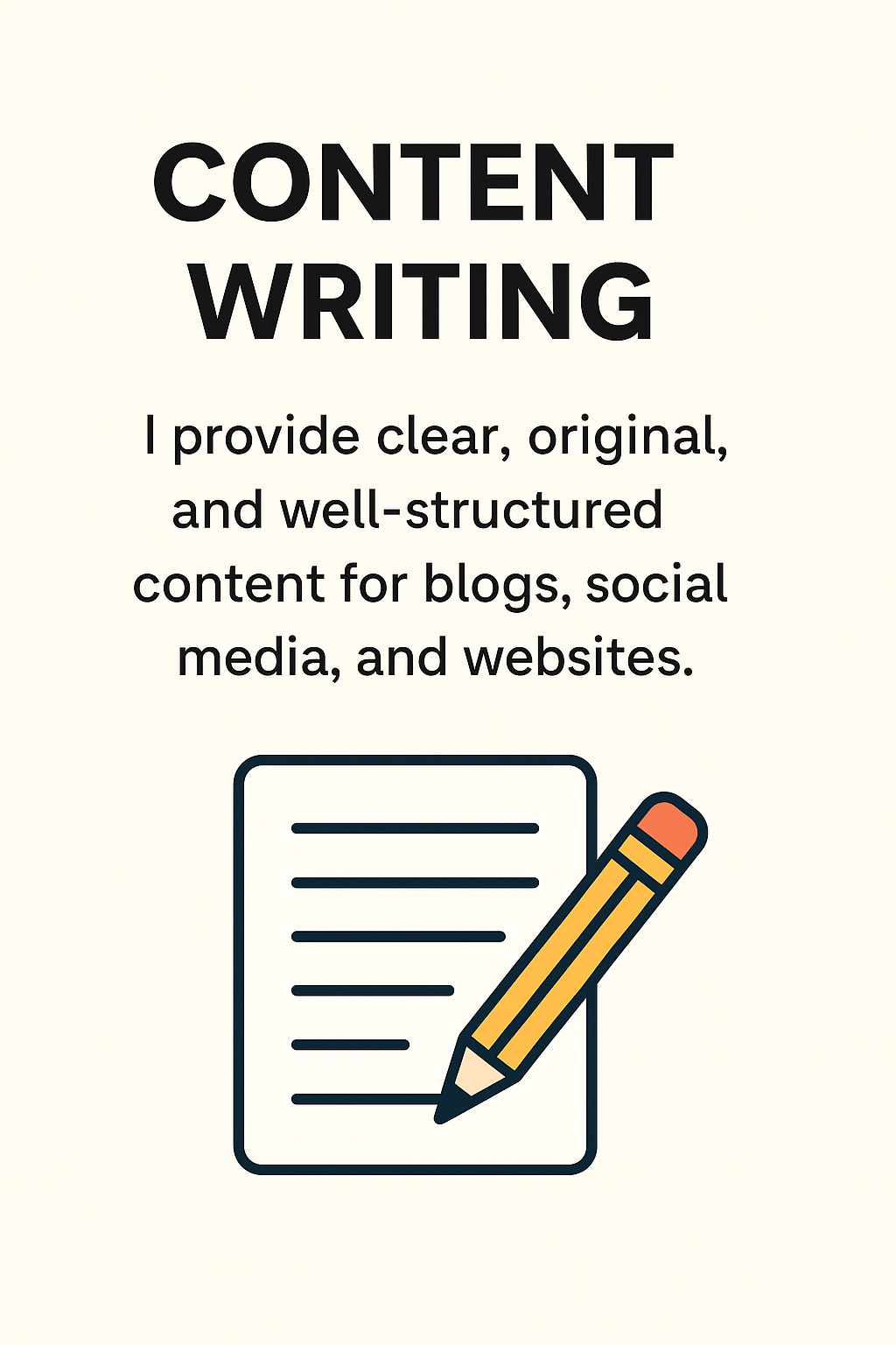 “I write clear, original, and well-structured content tailored to your topic and needs.”