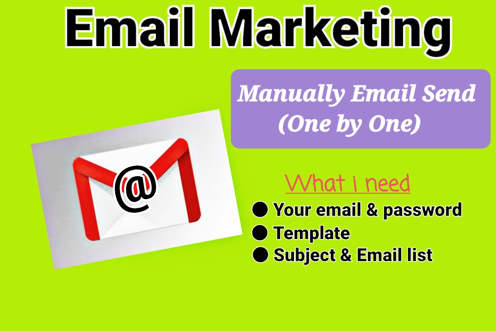 I will Manually Email Send, manage social media and email marketing professionally