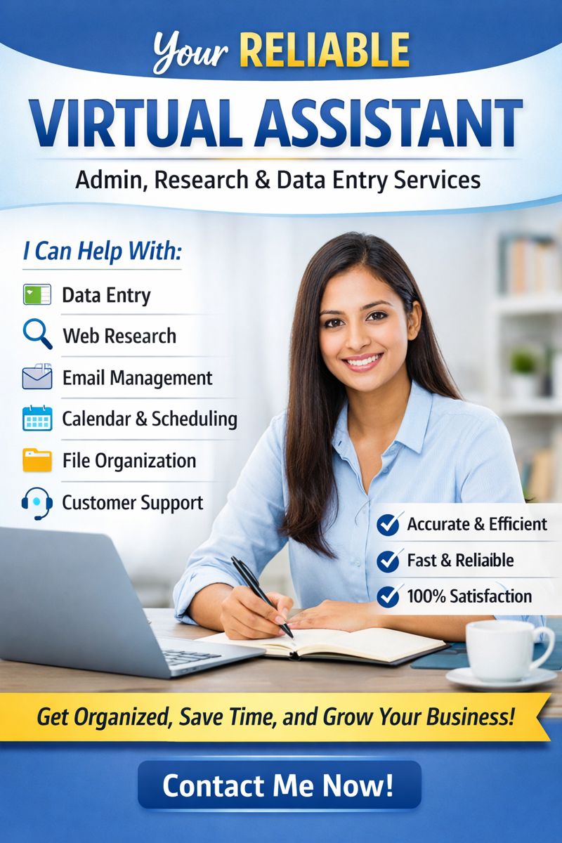 “I will be your reliable virtual assistant for admin tasks."