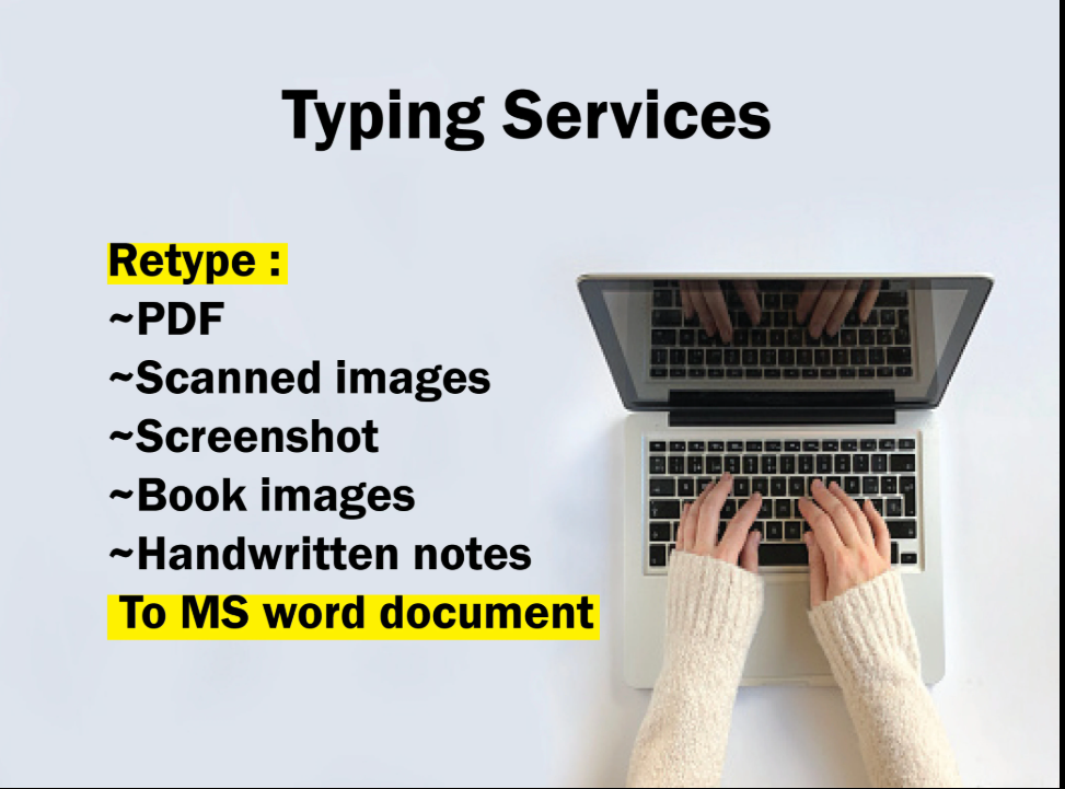 i will do easy typing work and i will convert PDF to word